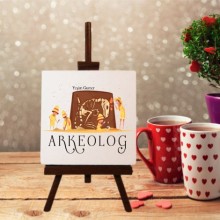 Kişiye Özel Arkeolog Tasarımlı Şövale Ayaklı Dekoratif Doğal Taş