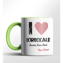 Kişiye Özel Kırıkkale Seninle Daha Güzel Tema Yeşil Renk Kupa