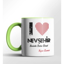 Kişiye Özel Nevşehir Seninle Daha Güzel Tema Yeşil Renk Kupa