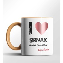 Kişiye Özel Şırnak Seninle Daha Güzel Tema Turuncu Renk Kupa