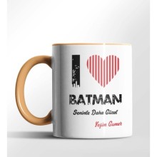 Kişiye Özel Batman Seninle Daha Güzel Tema Turuncu Renk Kupa