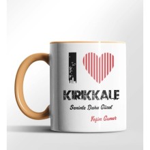 Kişiye Özel Kırıkkale Seninle Daha Güzel Tema Turuncu Renk Kupa