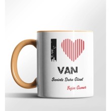 Kişiye Özel Van Seninle Daha Güzel Tema Turuncu Renk Kupa