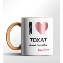 Kişiye Özel Tokat Seninle Daha Güzel Tema Turuncu Renk Kupa