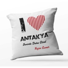 Kişiye Özel Antakya Seninle Daha Güzel Tema Kare Saten Yastık