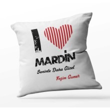Kişiye Özel Mardin Seninle Daha Güzel Tema Kare Saten Yastık
