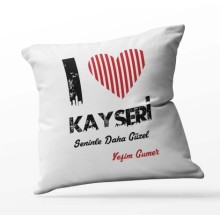Kişiye Özel Kırklareli Seninle Daha Güzel Tema Kare Saten Yastık