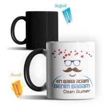 Kişiye Özel En Baba Adam Benim Babam Tasarımlı Sihirli Kupa Bardak