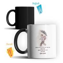 Kişiye Özel Babalar Günü Mesajlı 2 Tasarımlı Sihirli Kupa Bardak