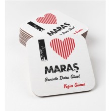Kişiye Özel Maraş Seninle Daha Güzel Tema MDF Bardak Altlığı