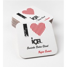 Kişiye Özel İçel Seninle Daha Güzel Tema MDF Bardak Altlığı