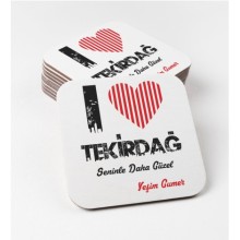 Kişiye Özel Tekirdağ Seninle Daha Güzel Tema MDF Bardak Altlığı