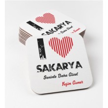 Kişiye Özel Sakarya Seninle Daha Güzel Tema MDF Bardak Altlığı