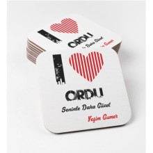 Kişiye Özel Ordu Seninle Daha Güzel Tema MDF Bardak Altlığı