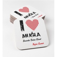 Kişiye Özel Muğla Seninle Daha Güzel Tema MDF Bardak Altlığı