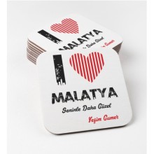 Kişiye Özel Malatya Seninle Daha Güzel Tema MDF Bardak Altlığı