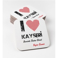Kişiye Özel Kayseri Seninle Daha Güzel Tema MDF Bardak Altlığı