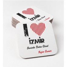Kişiye Özel İzmir Seninle Daha Güzel Tema MDF Bardak Altlığı