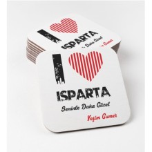 Kişiye Özel Isparta Seninle Daha Güzel Tema MDF Bardak Altlığı
