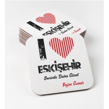 Kişiye Özel Eskişehir Seninle Daha Güzel Tema MDF Bardak Altlığı