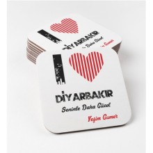 Kişiye Özel Diyarbakır Seninle Daha Güzel Tema MDF Bardak Altlığı