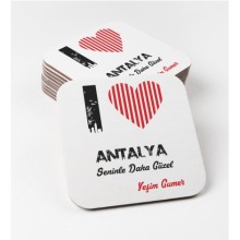Kişiye Özel Antalya Seninle Daha Güzel Tema MDF Bardak Altlığı