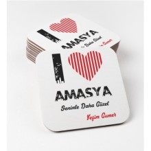Kişiye Özel Amasya Seninle Daha Güzel Tema MDF Bardak Altlığı