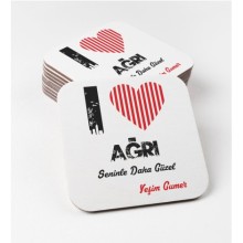 Kişiye Özel Ağrı Seninle Daha Güzel Tema MDF Bardak Altlığı