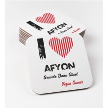 Kişiye Özel Afyon Seninle Daha Güzel Tema MDF Bardak Altlığı
