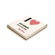 Kişiye Özel Adıyaman Seninle Daha Güzel Tema Doğal Taş Bardak Altlığı