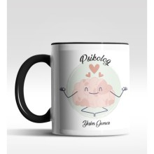 Kişiye Özel Psikolog Tasarımlı Siyah Kupa