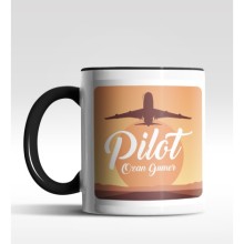 Kişiye Özel Kaptan Pilot Tasarımlı Siyah Kupa