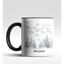 Kişiye Özel Orman Mühendisi Tasarımlı Siyah Kupa