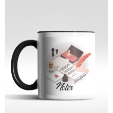 Kişiye Özel Noter Tasarımlı Siyah Kupa