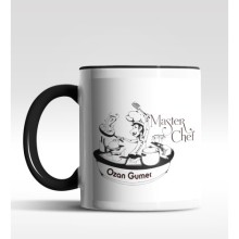 Kişiye Özel Master Chef Tasarımlı Siyah Kupa