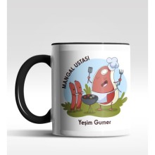 Kişiye Özel Mangal Ustası Tasarımlı Siyah Kupa