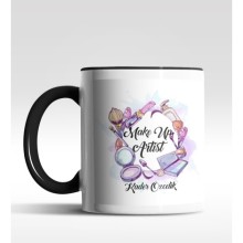 Kişiye Özel Make Up Artist Tasarımlı Siyah Kupa