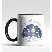 Kişiye Özel Kimya Mühendisi Tasarımlı Siyah Kupa