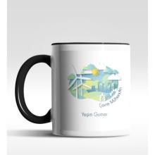 Kişiye Özel Çevre Mühendisi Tasarımlı Siyah Kupa