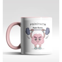 Kişiye Özel Psikiyatr Tasarımlı Pembe Renk Kupa