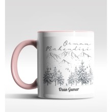 Kişiye Özel Orman Mühendisi Tasarımlı Pembe Renk Kupa