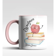 Kişiye Özel Öğretmen Tasarımlı Pembe Renk Kupa