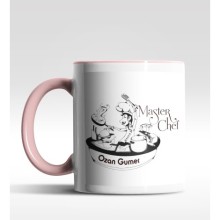 Kişiye Özel Master Chef Tasarımlı Pembe Renk Kupa