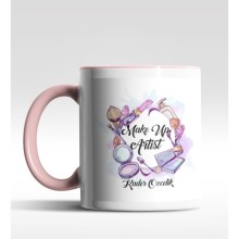 Kişiye Özel Make Up Artist Tasarımlı Pembe Renk Kupa