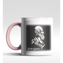 Kişiye Özel Filozof Tasarımlı Pembe Renk Kupa