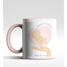 Kişiye Özel Doğum Uzmanı Tasarımlı Pembe Renk Kupa