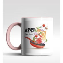 Kişiye Özel Aşçı Tasarımlı Pembe Renk Kupa