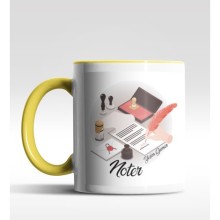Kişiye Özel Noter Tasarımlı Sarı Kupa