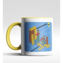 Kişiye Özel Marangoz Tasarımlı Sarı Kupa