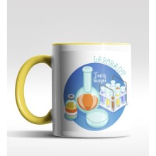 Kişiye Özel Laborant 2 Tasarımlı Sarı Kupa